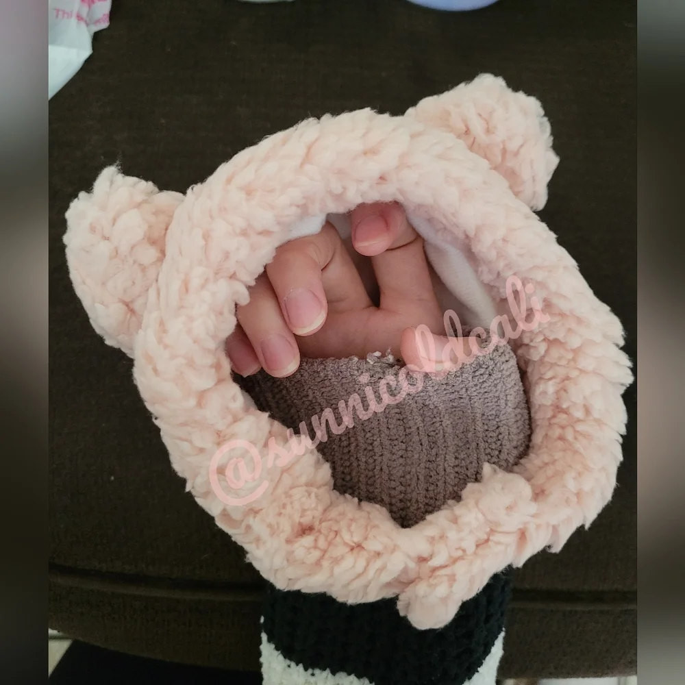 Pink panda hoodie for cat